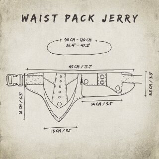 Gürteltasche - Jerry - schwarz - Bauchtasche - Hüfttasche mit mehreren Taschen