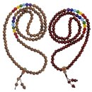 Prayer chain bone beads accent colorful Necklace Mala...