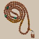 Gebetskette Rudraksha Perlen mit Stein türkis Halskette Mala Kette Meditationskette