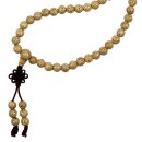Prayer chain bone beads beige flower Necklace Mala chain...