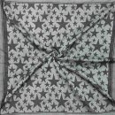 Kufiya - Stars large & small black - grey - Shemagh - Arafat scarf