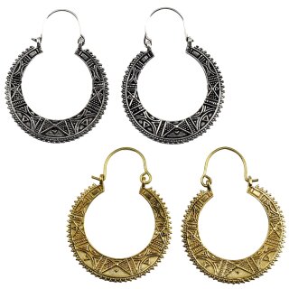 Ohrringe Metall Muster02 Hängeohrringe Modeschmuck Boho Ethno