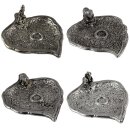 Räucherstäbchenhalter Figur Metall silber Blatt...