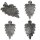 Räucherstäbchenhalter Figur Metall silber Blatt lang Aufsatz Räucherkegelhalter