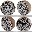 Stempel aus Holz rund Mandala 6cm Holzstempel