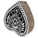Stempel aus Holz Herz 6,5cm Ornament floral Holzstempel