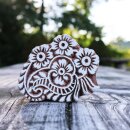 Wooden stamp flower bouquet 2.76 inch flower ornament stamp made of wood