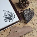 Wooden stamp leaf 2.95 inch leaflet stamp made of wood