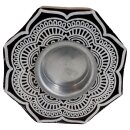 Wooden tealight holder rosette large flower carved candle...