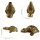 Incense stick holder figure brass gold small decoration