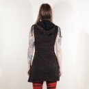 Kapuzenkleid braun stonewashed ärmellos Top mit Kapuze used look
