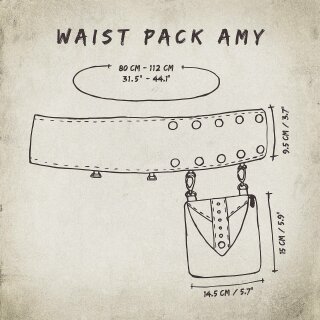 Gürteltasche - Amy - Muster 04 - Gürtelband mit abnehmbarer Tasche