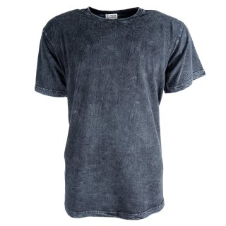 Cotton shirt Dilip black short sleeve washed look t-shirt top