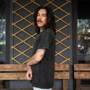 Cotton shirt Dilip black short sleeve washed look t-shirt top
