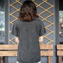Cotton shirt Dilip black short sleeve washed look t-shirt top