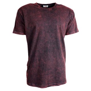 Baumwollshirt Dilip rot Kurzarm washed look T-Shirt Oberteil