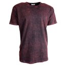 Baumwollshirt Dilip rot Kurzarm washed look T-Shirt Oberteil