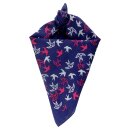 Bandana cloth navy blue swallows pink white square headscarf