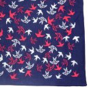 Bandana Tuch navyblau Schwalben pink weiß quadratisches Kopftuch