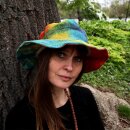 Hat hemp batik colorful flexible brim unisex straw hat beach hat