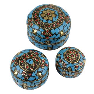 Schmuckdose aus Indien Schatulle Dose Mosaik Modell 14
