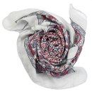 Cotton Scarf - Elephant - white - red-black - squared...