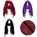 Scarf in pashmina style Shiny Paisley 180x70cm monochrome...