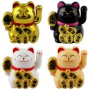 Lucky cat Mini Maneki-neko model 01 solar 5cm waving cat