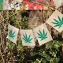 Prayer Flag hemp leaf paper 4.33x4.33 inch nature flag chain garland
