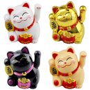 Lucky cat Mini Maneki-neko model 03 solar 5cm waving cat