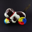 Blechspielzeug - Hund mit buntem Ball - Blechhund