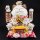 Lucky cat Maneki-neko waving cat family porcelain 30cm white waving cat