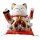 Glückskatze Maneki-neko Winkekatze aus Porzellan 26cm weiß winkende Katze