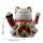 Glückskatze Maneki-neko Winkekatze aus Porzellan 26cm weiß winkende Katze