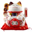 Glückskatze Maneki-neko Winkekatze aus Porzellan...