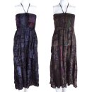 Kleid - Neckholder - Gummismok - Patchwork - dünne...