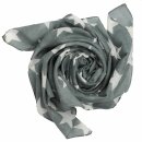 Cotton scarf - Stars 8 cm grey - white - squared kerchief