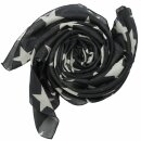 Cotton scarf - Stars 8 cm black - grey - squared kerchief