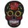 Aufnäher - Totenkopf Mexico mit Rose - schwarz-orange - Patch