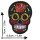 Aufnäher - Totenkopf Mexico mit Rose - schwarz-orange - Patch