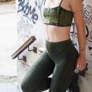 Leggings - Batik - Flower of life - black - green-poison green