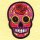 Aufnäher - Totenkopf Mexico mit Rose - rosa-orange - Patch
