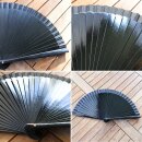 Fan frond single color black simple foldable fan hand fan