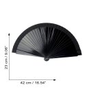 Fan frond single color black simple foldable fan hand fan