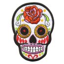 Patch - Skull Mexico with Rose - white-orange