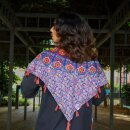 Cotton cloth Mandala with fringes 100x100cm neckerchief square cloth scarf