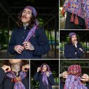 Cotton cloth Mandala with fringes 100x100cm neckerchief square cloth scarf