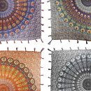 Cotton cloth Mandala with fringes 100x100cm neckerchief square cloth scarf