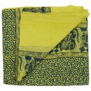 Baumwolltuch - Elefant - gelb - blau-schwarz - quadratisches Tuch