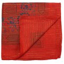 Baumwolltuch - Indisches Muster 1 - rot Lurex gold - quadratisches Tuch